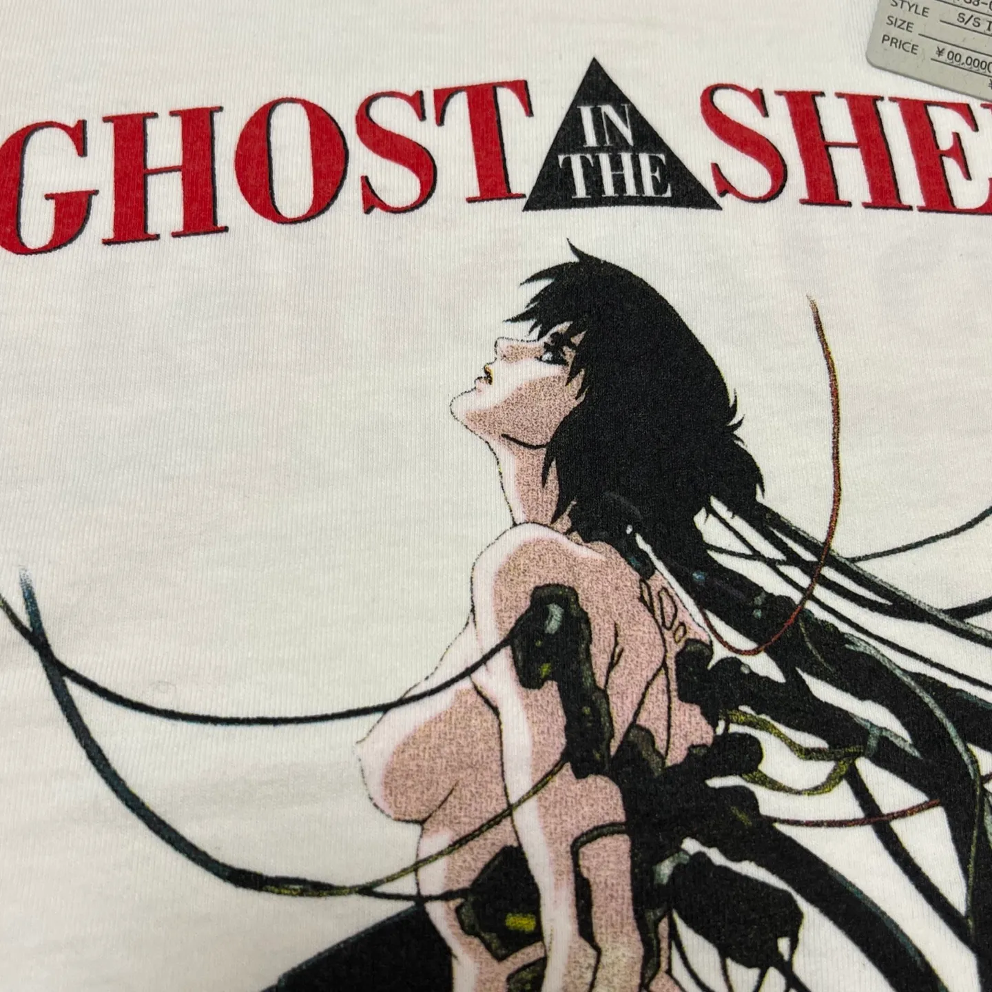 SAINT Mxxxxxx x GHOST IN THE SHELL ' GITS ' SS TEE/WHT Classic Big IP Ghost in the Shell co-branded Suzi Charge/Suzi Character TEE Off-white S-XL Cylindrical side seamless fabric 220g high gram weight OE yarn ⚠️Note: It is almost meaningless if it is not a cylindrical fabric Customized joint main mark/joint wash mark/little angel anti-counterfeiting label Original factory level printing factory Top purchasing agent level